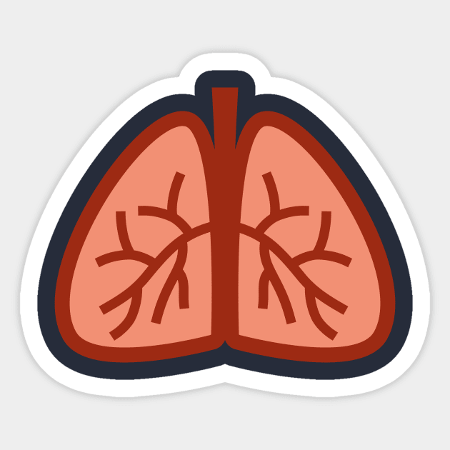 Cool Minimal Funny Lungs T-Shirt Sticker by happinessinatee